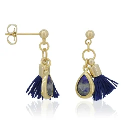 Boucles d'oreilles Johanna Lapis en laiton doré