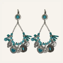 Boucles d'oreilles L'Essence du Coeur Howlite argentées