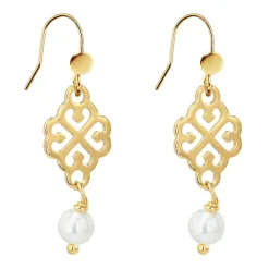 Boucles d'oreilles Moïra en Laiton doré & Perle