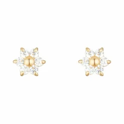 Boucles d'oreilles Puce Douce Marguerite or jaune