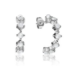 Boucles d'oreilles Wave argentées