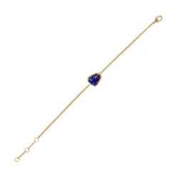 Bracelet Frida Lapis en laiton doré