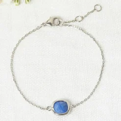 Bracelet Lilou Aventurine en laiton argenté