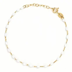 Bracelet Linea Email blanc or jaune