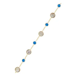 Bracelet Neela Labradorite & Jade en laiton doré