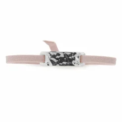 Bracelet Plaque Ruban Granite Strass beige rosé