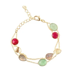 Bracelet Théa Labradorite & Aventurine en laiton doré