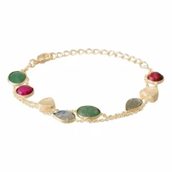 Bracelet Théa Labradorite & Aventurine en laiton doré