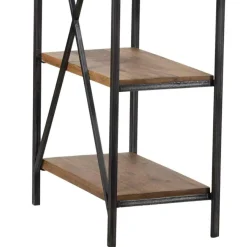 Bureau avec étagère manguier stockholm noir - 130x60x130 cm