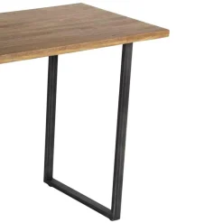 Bureau avec étagère manguier stockholm noir - 130x60x130 cm