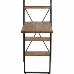 Bureau avec étagère manguier stockholm noir - 130x60x130 cm