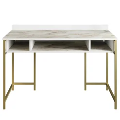 Bureau Tumata doré/blanc - 119.5x62x75.2 cm