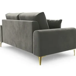 Canapé 2 places velours madara gris - 172x102x90 cm