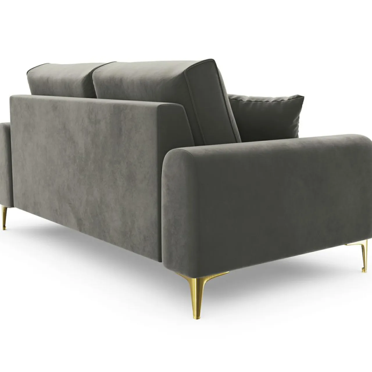 Canapé 2 places velours madara gris - 172x102x90 cm