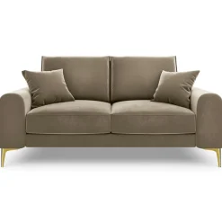Canapé 2 places velours madara beige - 172x102x90 cm