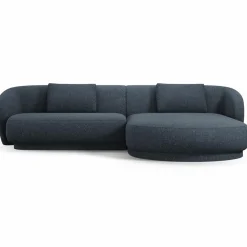 Canapé angle droit Linden Chenille 4 Places bleu - 289x177x72 cm