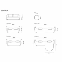 Canapé angle droit Linden Chenille 4 Places bleu - 289x177x72 cm