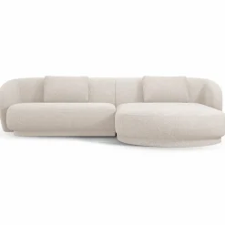 Canapé angle droit Linden Chenille 4 Places beige - 289x177x72 cm