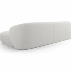 Canapé angle droit Linden Chenille 4 Places argenté chiné - 289x177x72 cm