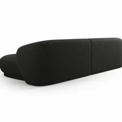 Canapé angle droit Linden Chenille 4 Places noir - 289x177x72 cm