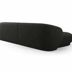 Canapé angle gauche Linden Chenille 4 Places noir - 289x177x72 cm