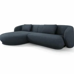 Canapé angle gauche Linden Chenille 4 Places bleu - 289x177x72 cm