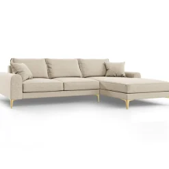 Canapé d'angle droit 5 places Madara beige - 254x182x90 cm