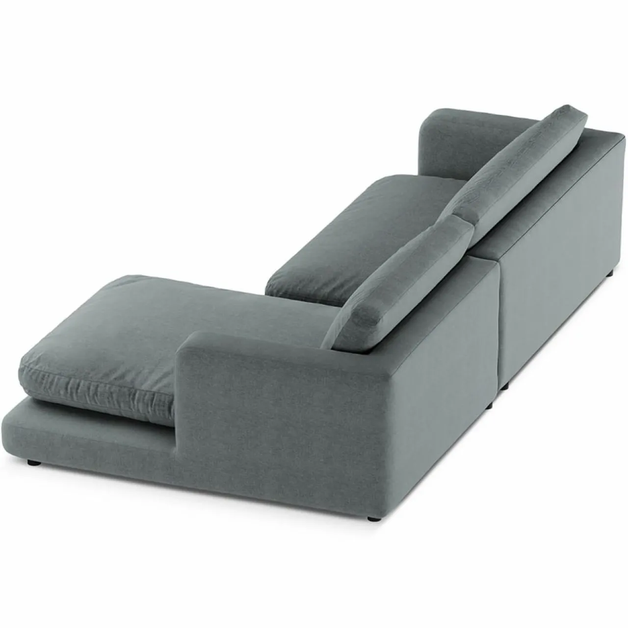 Canapé d'angle droit Daphne 4 Places Gris Foncé - 270x170x86 cm