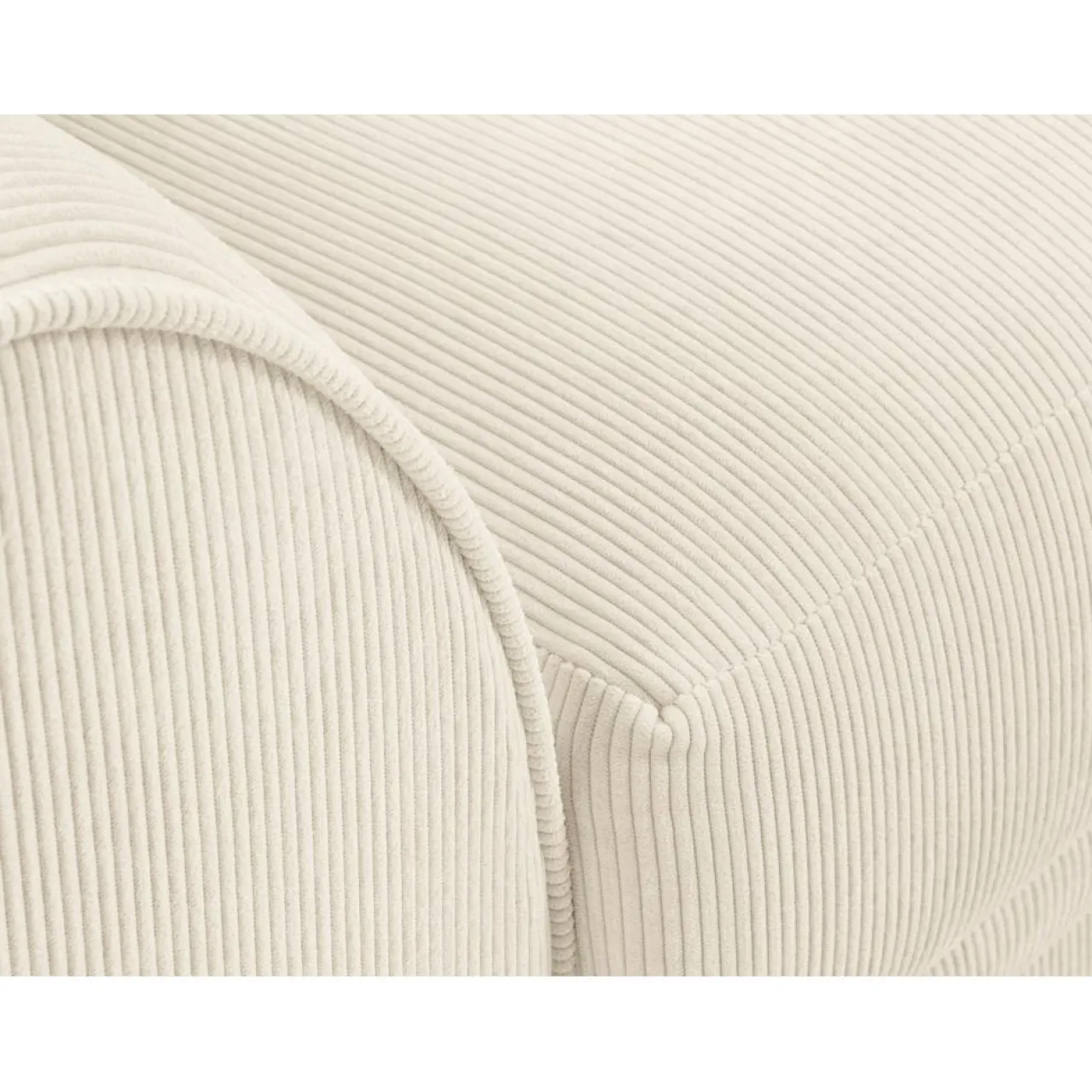 Canapé d'angle Droit Quince Velours côtelé 4 Places beige clair - 221x171x80 cm