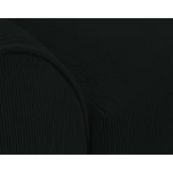 Canapé d'angle Droit Quince Velours côtelé 4 Places noir - 221x171x80 cm