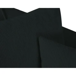 Canapé d'angle Droit Quince Velours côtelé 4 Places noir - 221x171x80 cm