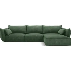 Canapé D'Angle Droit Vanda 5 Places 2 vert bouteille - 208x166x85 cm