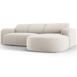 Canapé d'angle droit Velours Jasmin 4 Places beige - 250x170x72 cm