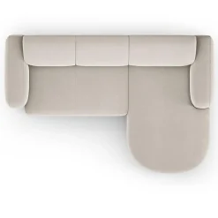 Canapé d'angle droit Velours Jasmin 4 Places beige - 250x170x72 cm