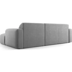 Canapé d'angle droit Velours Jasmin 4 Places gris - 250x170x72 cm
