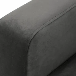 Canapé d'angle Droit Velours Venus 5 Places gris - 254x185x90 cm