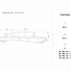 Canapé D'Angle Gauche Vanda 5 Places 1 beige clair - 386x166x85 cm