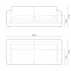 Canapé Daphne 3 Places Noir - 210x105x86 cm
