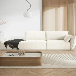 Canapé droit Vanda 4 Places beige clair - 286x100x85 cm