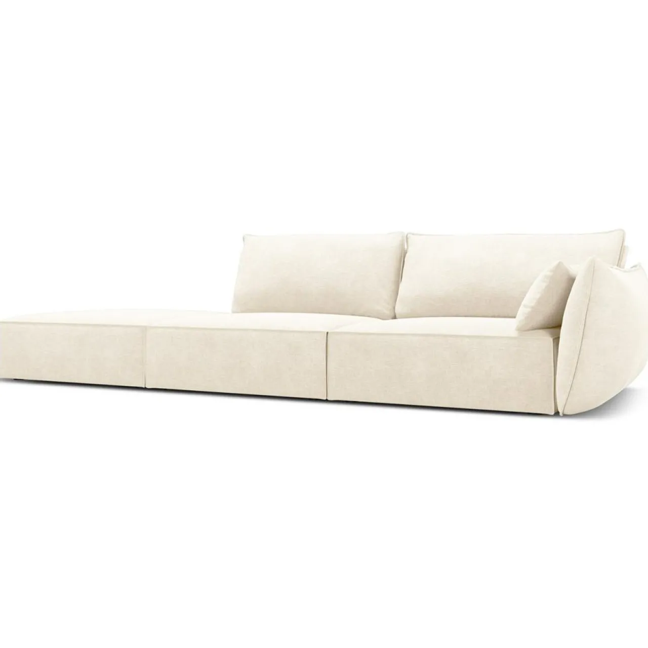 Canapé droit Vanda 4 Places beige clair - 286x100x85 cm
