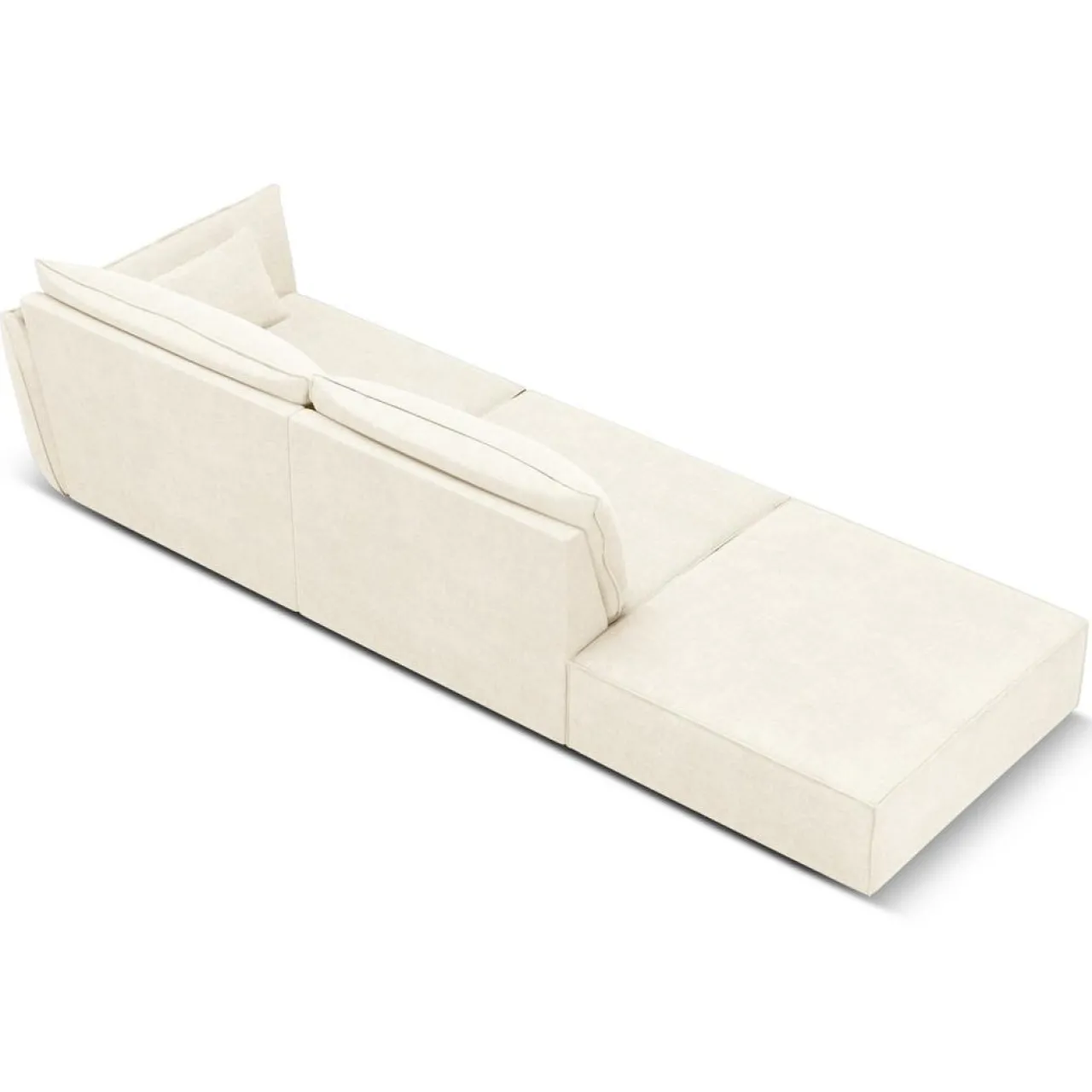 Canapé droit Vanda 4 Places beige clair - 286x100x85 cm