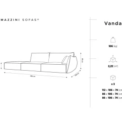 Canapé droit Vanda 4 Places beige clair - 286x100x85 cm