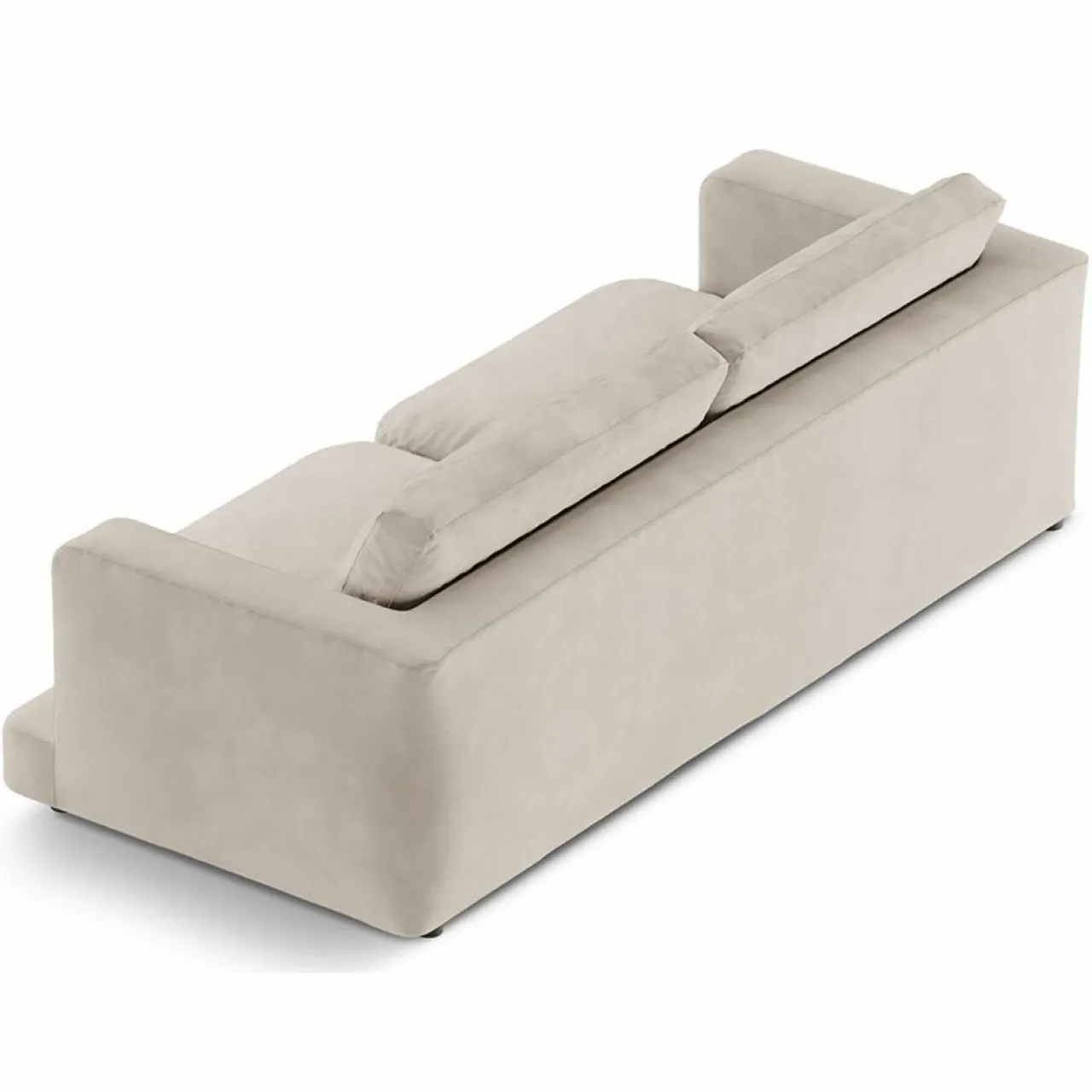 Canapé en Velours Daphne 4 Places Beige Clair - 240x105x86 cm