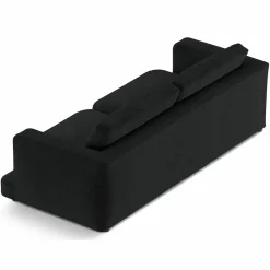 Canapé en Velours Daphne 3 Places Noir - 210x105x86 cm