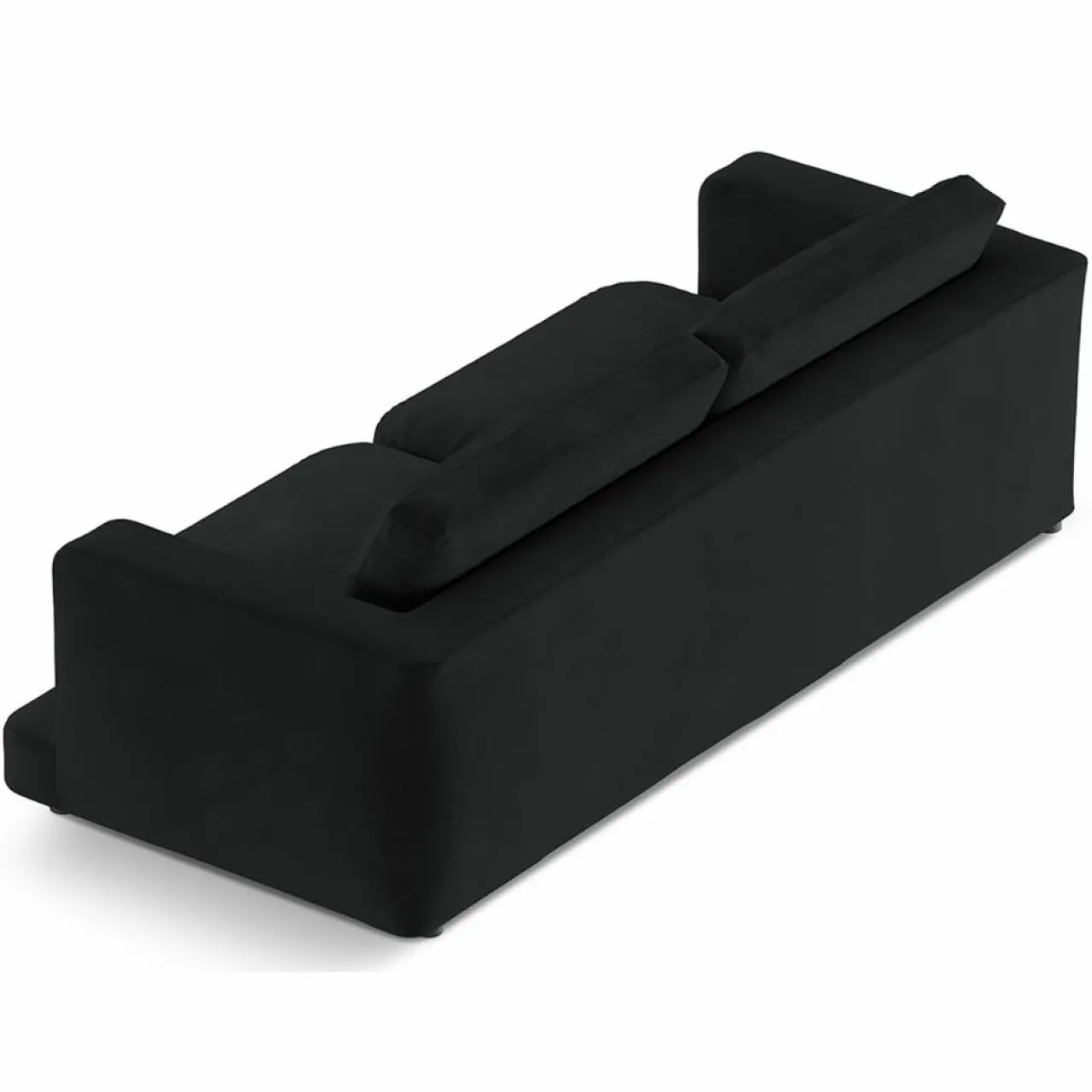 Canapé en Velours Daphne 3 Places Noir - 210x105x86 cm