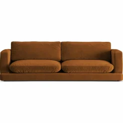 Canapé en Velours Daphne 4 Places Terracotta - 240x105x86 cm