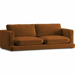 Canapé en Velours Daphne 3 Places Terracotta - 210x105x86 cm