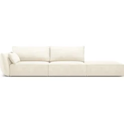 Canapé gauche Vanda 4 Places beige clair - 286x100x85 cm