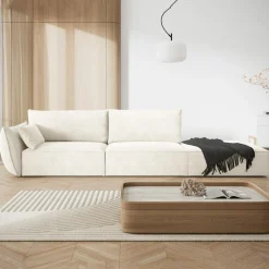 Canapé gauche Vanda 4 Places beige clair - 286x100x85 cm