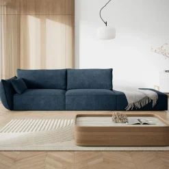 Canapé gauche Vanda 4 Places bleu roi - 286x100x85 cm